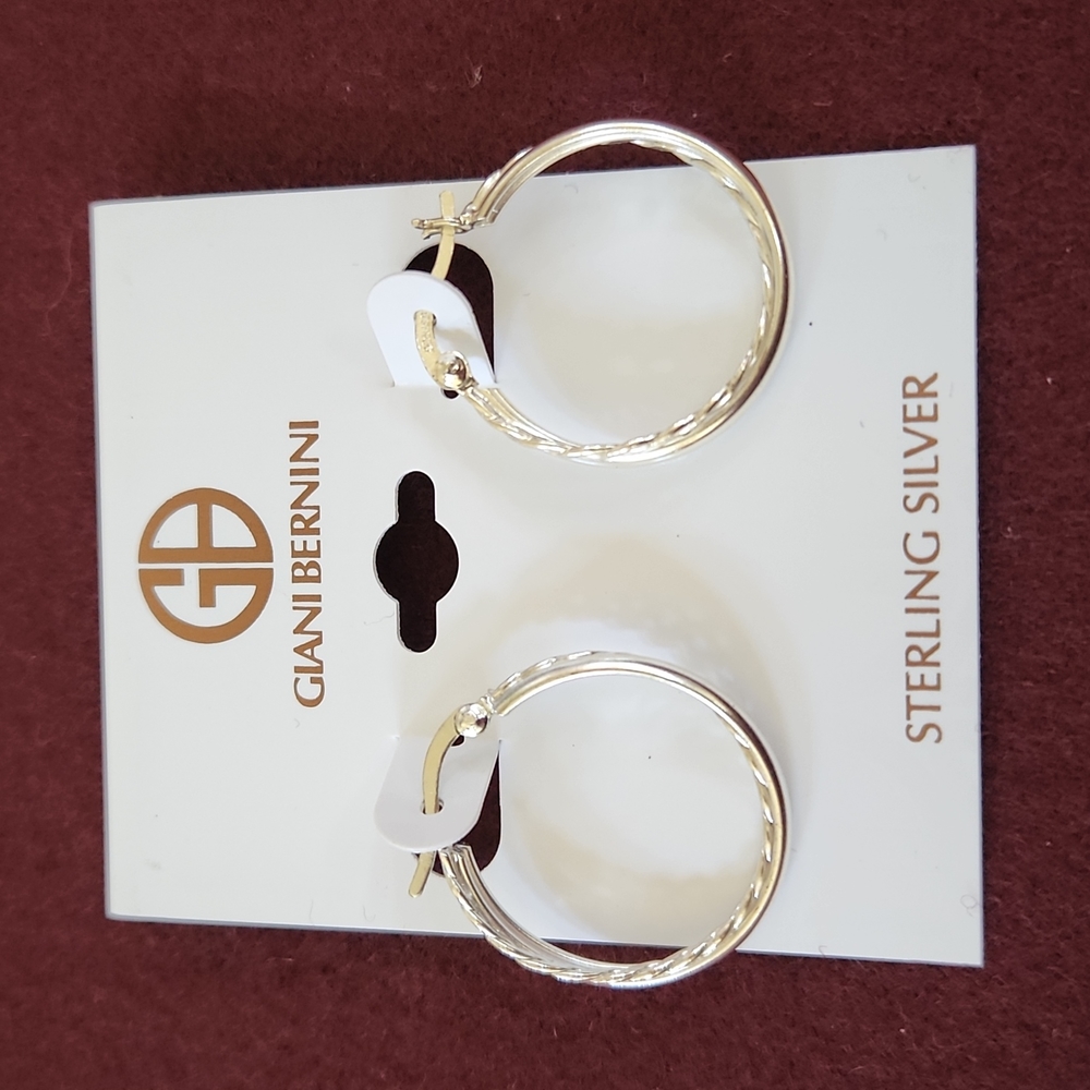 Giani Bernini Braided Crossover Small Hoop Earrings